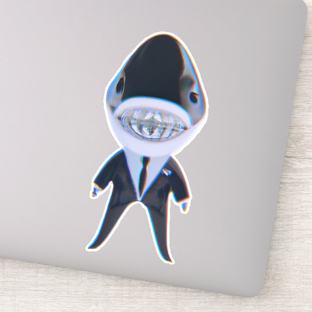 Shark in tux classy cute sticker (Detail)
