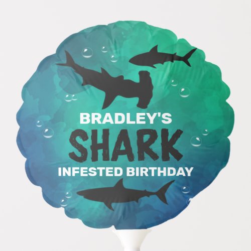 Shark Infested Any Age Birthday Party Balloon