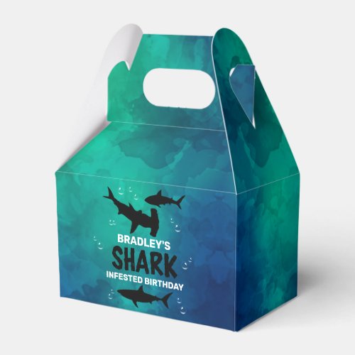 Shark Infested Any Age Birthday Party Favor Box