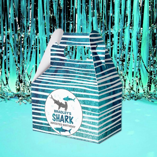 Shark Infested Any Age Birthday Party Favor Boxes (Creator Uploaded)