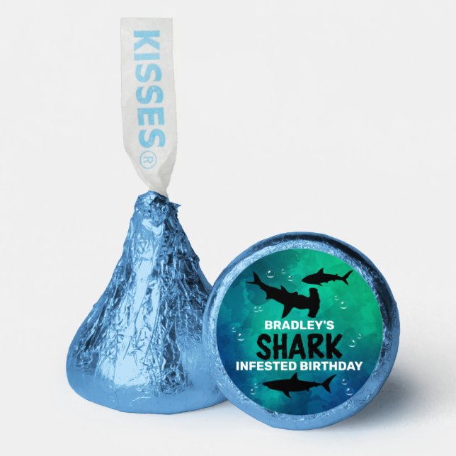 Shark Infested Any Age Birthday Party Hershey®'s Kisses® (Front)