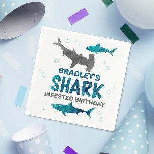 Shark Infested Any Age Birthday Party Napkins