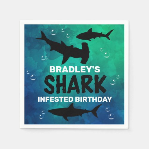 Shark Infested Any Age Birthday Party Napkins