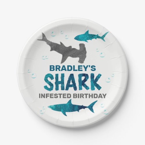 Shark Infested Any Age Birthday Party Paper Plates