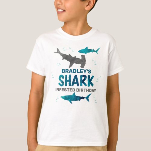 Shark Infested Any Age Birthday Party T_Shirt