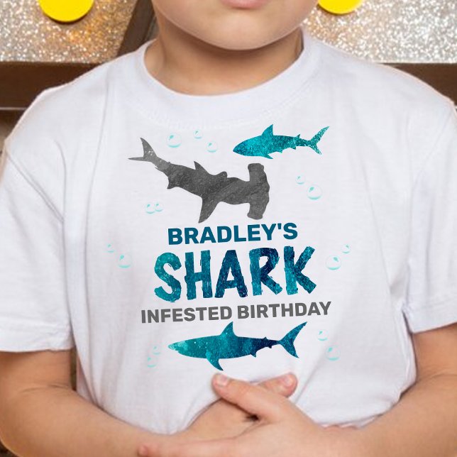 Shark Infested Any Age Birthday Party T-Shirt (Creator Uploaded)