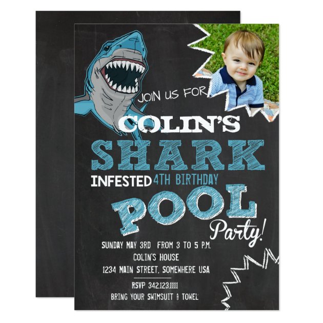 SHARK INFESTED Birthday Party Invitation