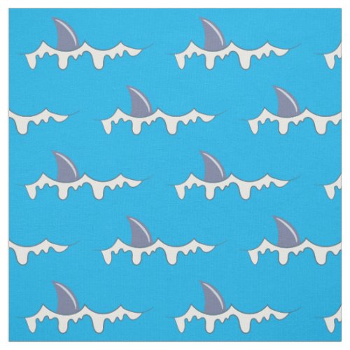 Shark infested water cartoon fabric