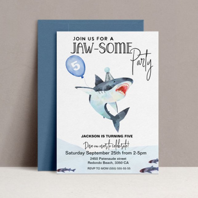Shark invitation, ANY AGE, Jawsome birthday Invitation (Jawsome shark birthday invitaiton)