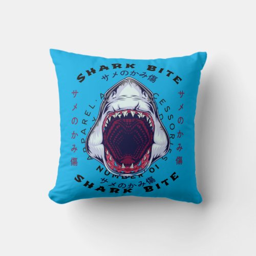 shark japanese style art cool  throw pillow