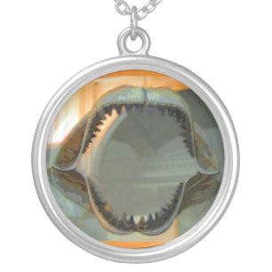 Shark Jaws CB Silver Plated Necklace