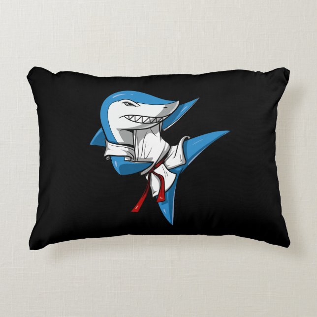Shark Karate Accent Pillow (Front)