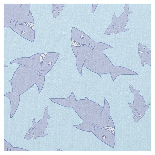 Shark Kid Baby Nursery Decor Cute Fabric (Close Up)