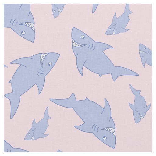Shark Kid Baby Nursery Decor Cute Pink Fabric