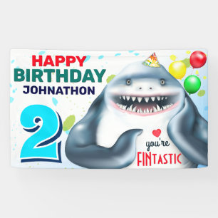 Shark Kids Birthday Banner