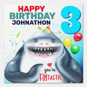 Shark Kids Birthday Party Sign
