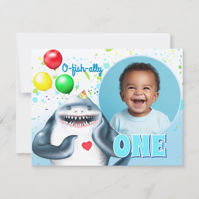 Shark Kids Birthday Photo  (Front)