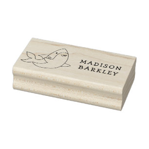 Shark Kid's Cute Kawaii Name Rubber Stamp