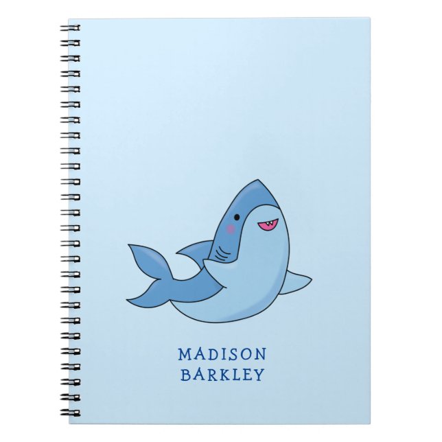 Shark Kid's Cute Kawaii Notebook (Front)