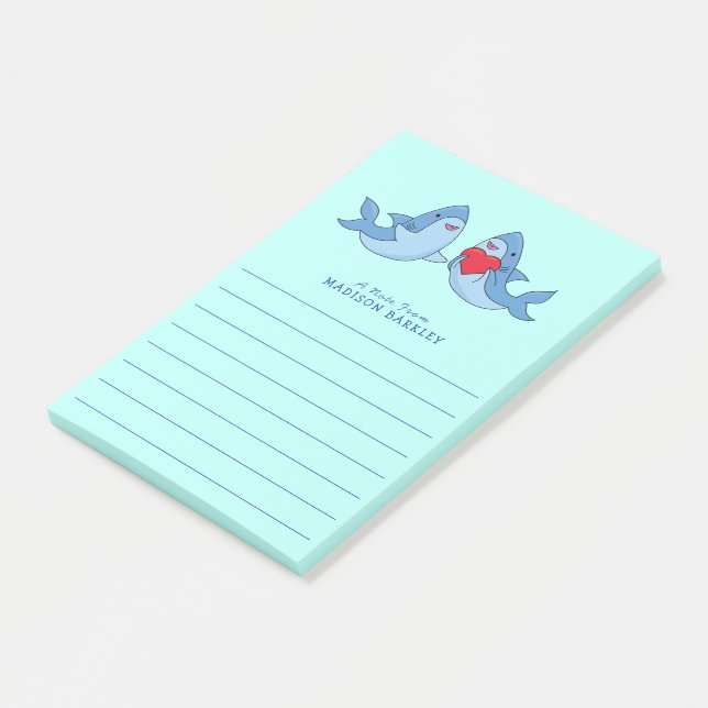 Shark Kid's Cute Kawaii Post-it Notes (Angled)