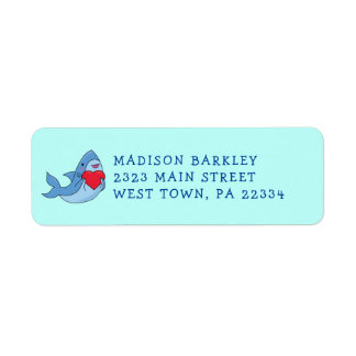 Shark Kid's Cute Kawaii Return Address Label