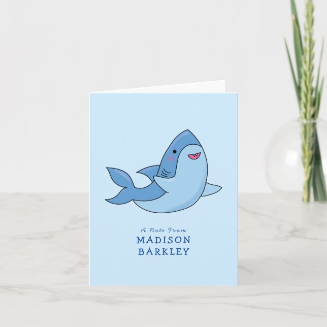 Shark Kid's Cute Kawaii Stationary Cards (Front)