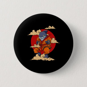 Shark Kung Fu Karate Martial Arts Kickboxing Jiu-j Button