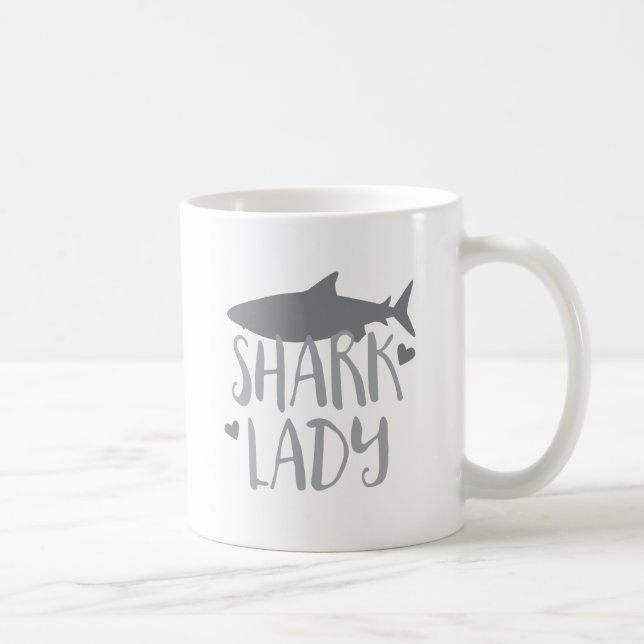 shark lady coffee mug (Right)