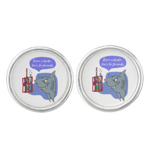 shark, let's be friends cufflinks