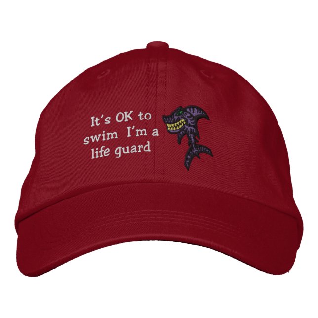 Shark Life guard Embroidered Baseball Cap (Front)
