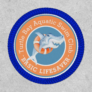 Shark lifesaver swimmer achievement patch