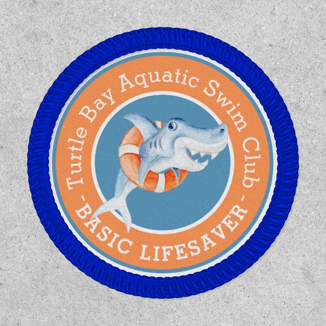 Shark lifesaver swimmer achievement patch (Front)