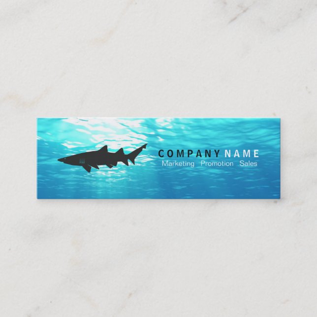 Shark Logo Ocean Water Mini Business Card (Front)