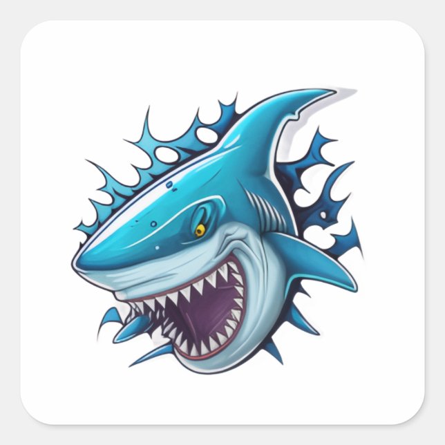 Shark logo T-Shirt Square Sticker (Front)
