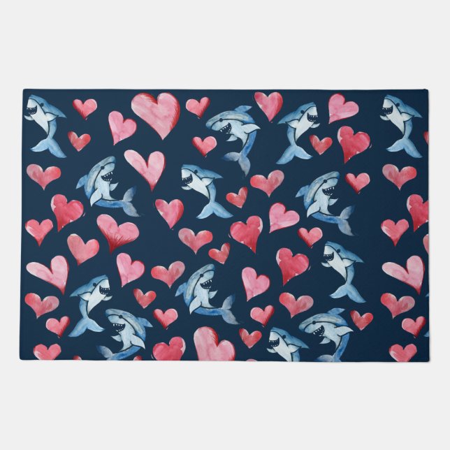 Shark Lover Card Doormat (Front)