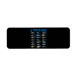 Shark Lovers 21 Types Of Sharks Ocean Animal Label