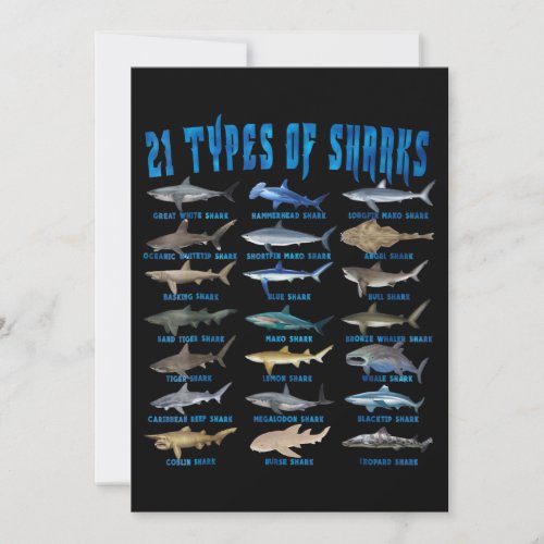 Shark Lovers 21 Types Of Sharks Ocean Animal Save The Date