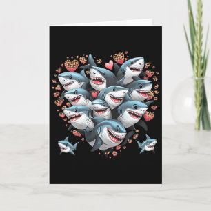 Shark Lovers Marine Divers Sharks Forming A Heart Card