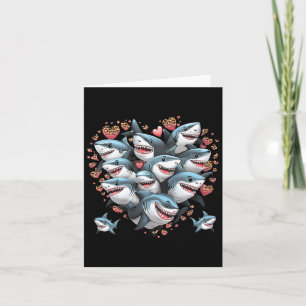 Shark Lovers Marine Divers Sharks Forming A Heart Card
