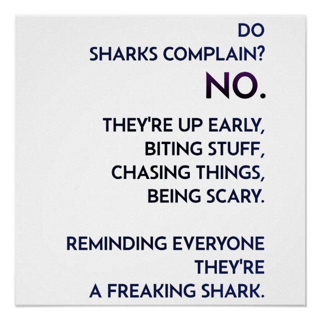  "Shark Mindset" Quote Poster (Front)