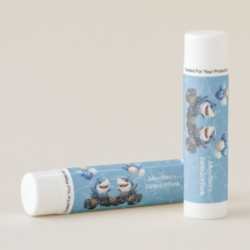Shark Monster Truck Birthday Bash Favor Lip Balm