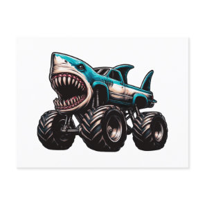 Shark Monster Truck  Holiday Postcard