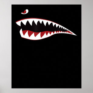 Shark Mouth Art Symbol - Gift For Shark Lover Poster