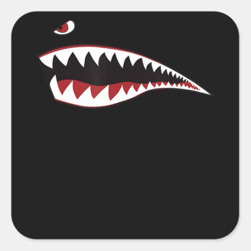 Shark Mouth Art Symbol _ Gift For Shark Lover Square Sticker