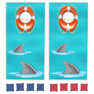 Shark Nautical Cornhole Set