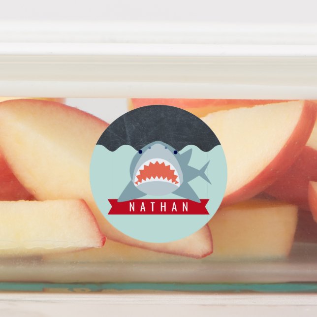 Shark Navy Blue Under the Water Labels (Affixed)