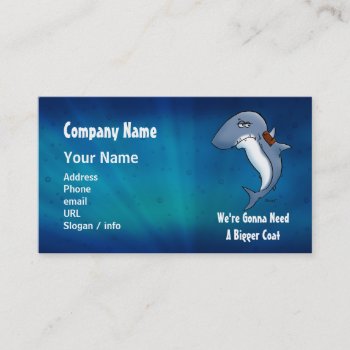 Shark Needs Bigger Coat Cartoon Business Car Business Card by BastardCard at Zazzle