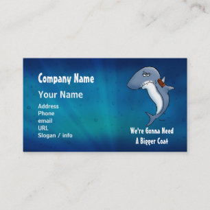 Shark Needs Bigger Coat Cartoon Business Car Card