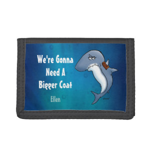 Shark Needs Bigger Coat Funny Custom Wallet
