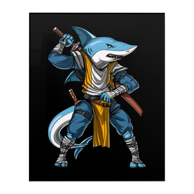 Shark Ninja Samurai Acrylic Print (Front)